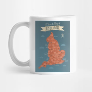 A literal map of England with counties Mug